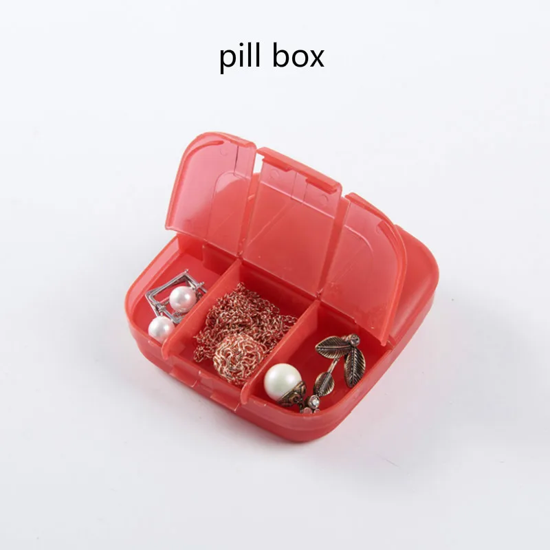 Red box Держатель для лекарств, органайзер для таблеток, коробка для лекарств на открытом воздухе, медицинская коробка для таблеток, чехол для таблеток, медицинский контейнер для таблеток, пустой портативный контейнер - Цвет: Red box