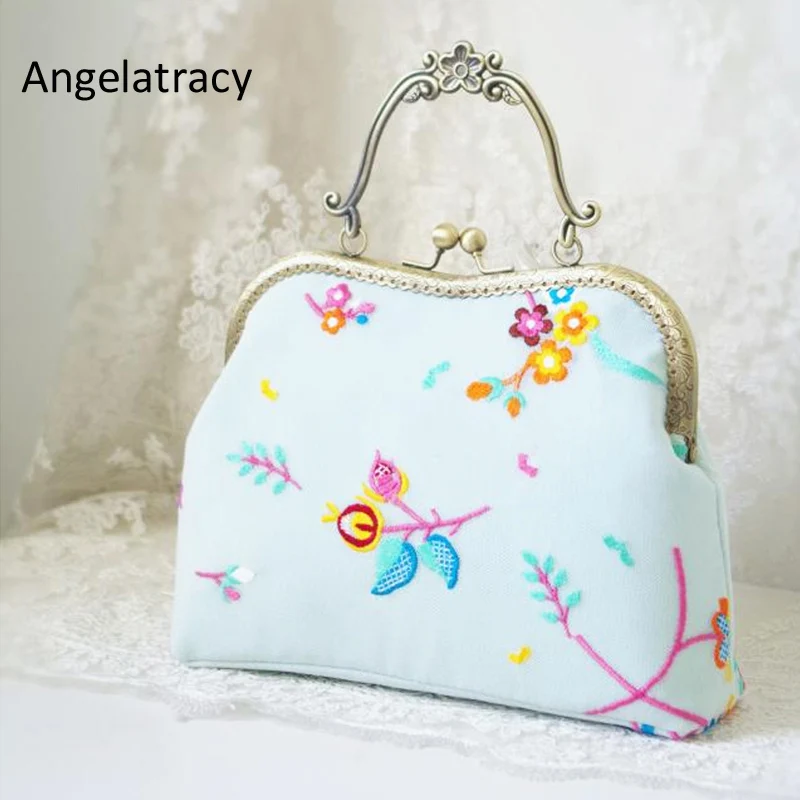 Женская сумка-мессенджер Angelatracy винтажная с цветочной вышивкой | Багаж и сумки
