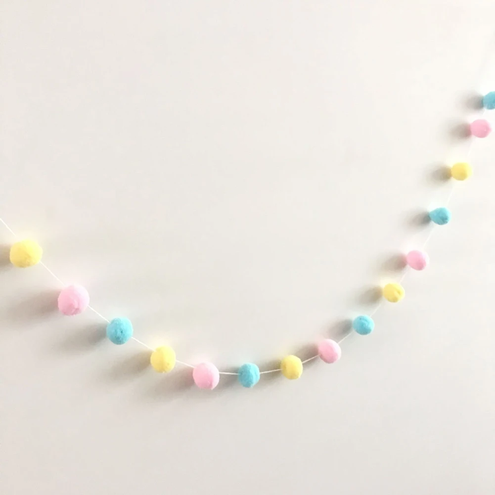 Шерстяные войлочные шарики в скандинавском стиле разноцветные помпоны