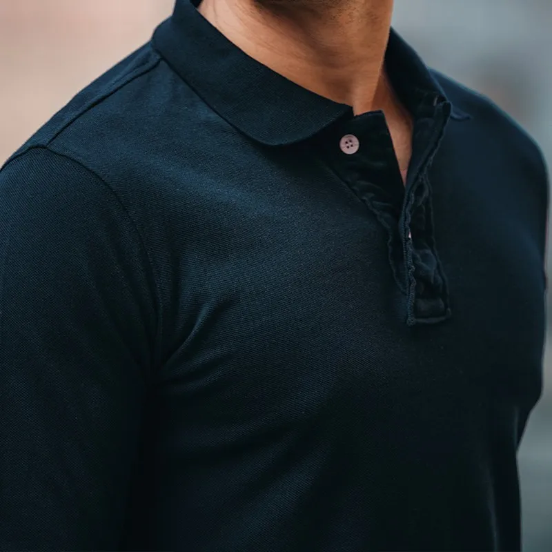 Мужская Однотонная рубашка с длинным рукавом Poloshirts модная облегающая одежда из