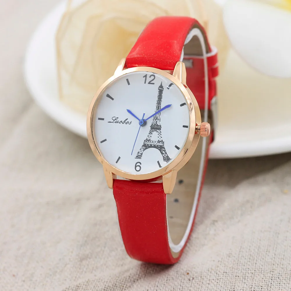 Женский модный цветной ремешок с цифровым циферблатом кожаный Кварцевые