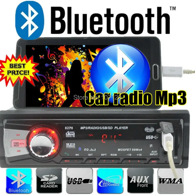 Радио кассетный плеер 12 в автомобильный аудио bluetooth стерео синий зуб AUX IN MP3 FM USB 1 Din