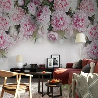 custom mural wallpaper for walls 3d european style romantic peony flowers living room sofa tv background wall papers home decor