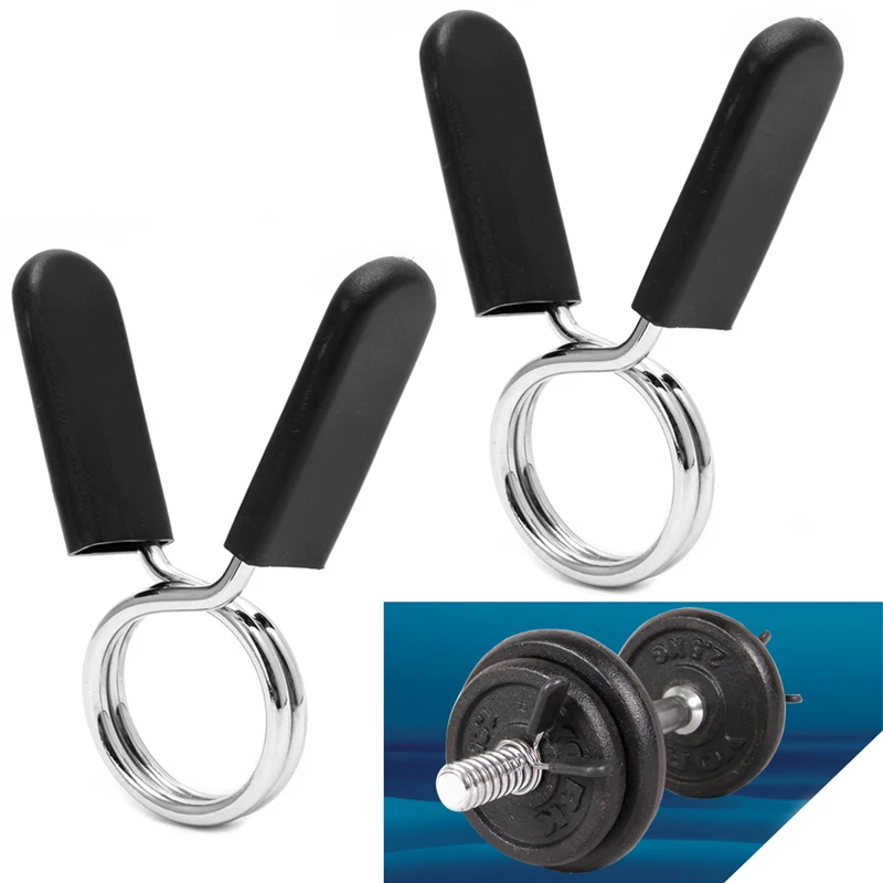 2Pcs 30mm Barbell Gym Weight Lifting Bar Dumbbell Lock Clamp Spring Collar Clips | Спорт и развлечения