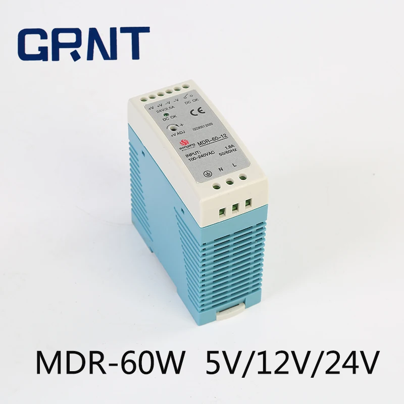 MDR-60W-5V/12V/24V Din Rail ультратонкий одновыходной импульсный источник питания
