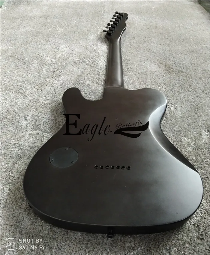 Орел. Электрическая гитара Butterfly electric bass custom shop 22 black matte metal rock tele 7 string