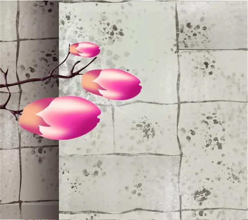 3d обои для комнаты на заказ настенная фотография серая стена персиковая картина