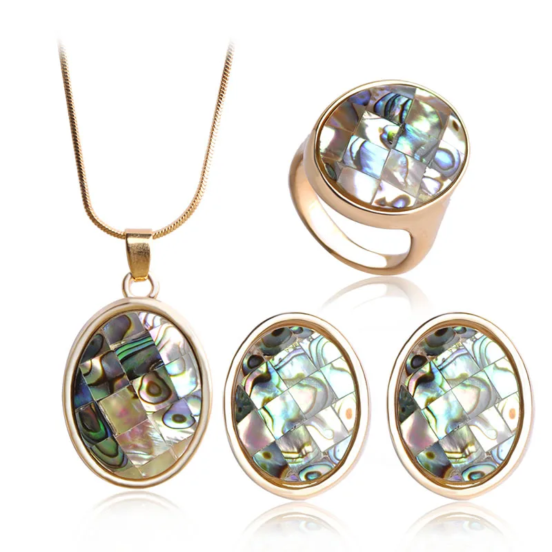 Женский свадебный ювелирный набор в виде ракушек высокого качества Овальный