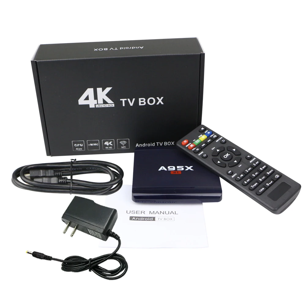 A95X R1 Android ТВ коробка S905W Процессор Поддержка 2 4 ГГц Wi Fi К H.265 четырехъядерный