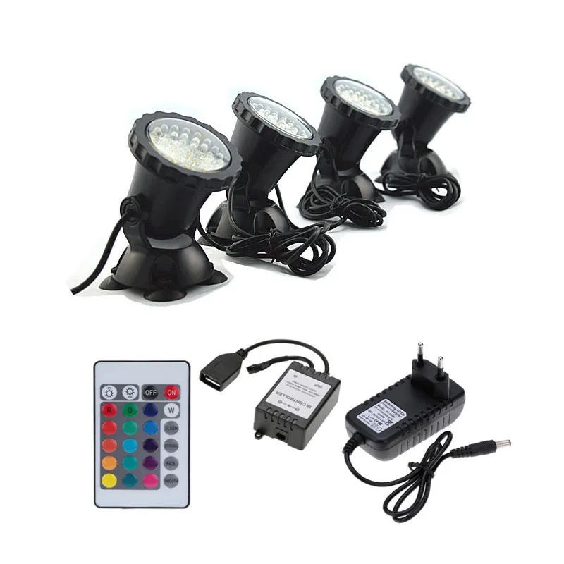 Садок для рыбы светодиодный 1 комплект 1/2/4 светильник Водонепроницаемый IP68 RGB 36