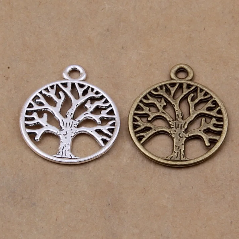 

Daisies 150pcs 25*20mm Vintage Metal Alloy Round Retro Hollow Peace Tree of Life Charms Jewelry Pendants Diy