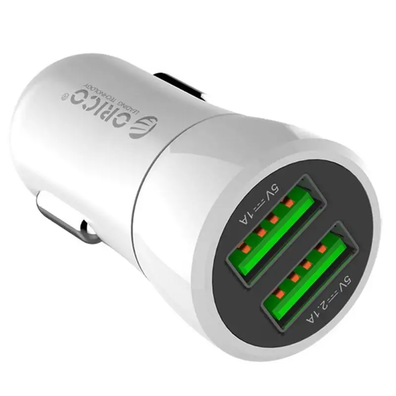 ORICO UPQ-2U 12 Вт мини USB Автомобильное зарядное устройство с двумя usb-портами автомобильное зарядное устройство для iphone 8 Plus samsung s8 usb зарядное устройство для мобильного телефона