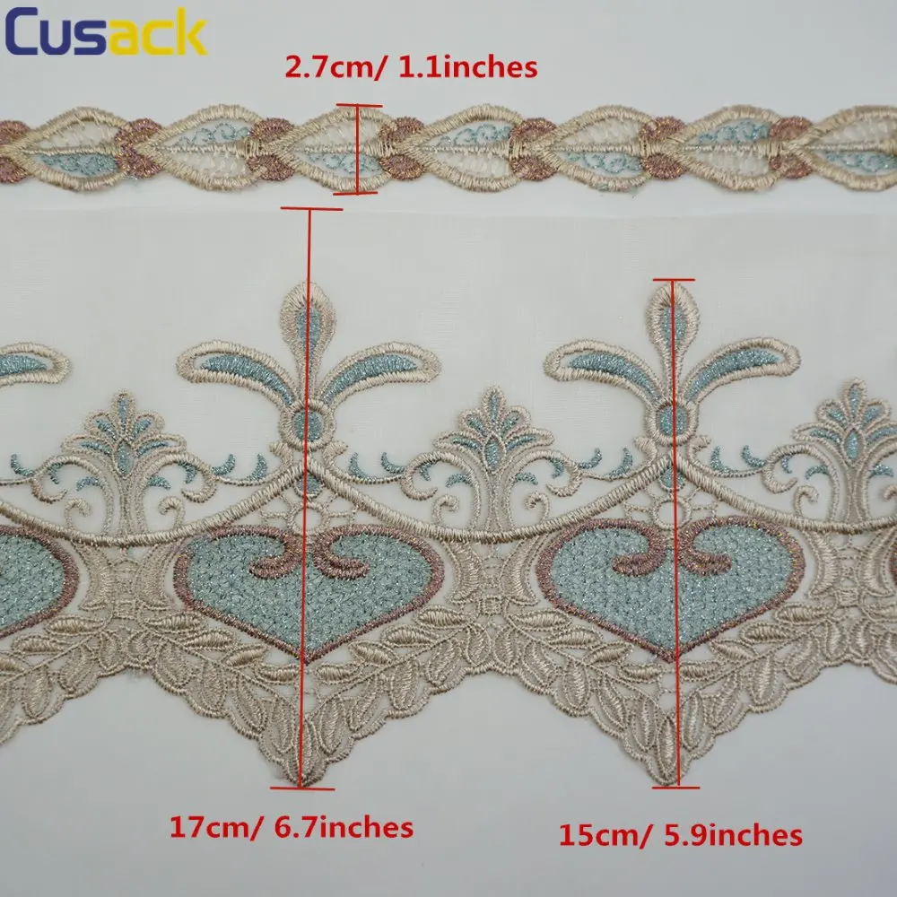 2 двор вышитые Цветочная кружевная лента планки для Домашний текстиль диванных