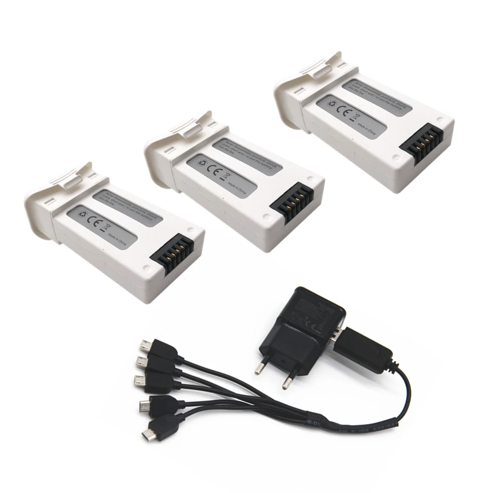 EU Plug 3 5in1 3,7 V 1000 мА/ч, литий-ионный аккумулятор Батарея для SJRC S20W T25 Дрон Квадрокоптер с дистанционным управлением 903048 3.7Wh с 3 в 1 взаимный обмен данными между компьютером и периферийными устройствами Зарядное устройство для SJRC S20W - Цвет: EU Plug 3 5in1