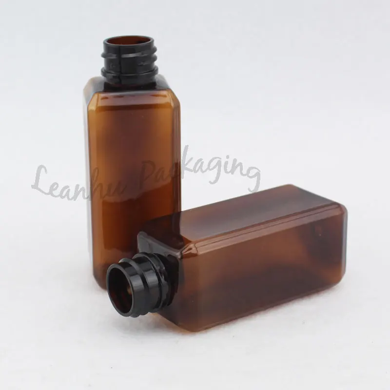 Пустой коричневый Квадратная бутылка для крема с закручивающейся крышкой