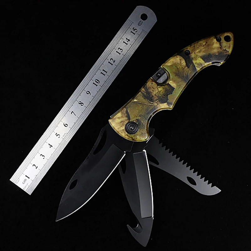 

New 3 in 1 Paratrooper knife Hunting Knife Stainless Steel Tactical Knives Camping Survival Knife Blade for Outdoor Camping