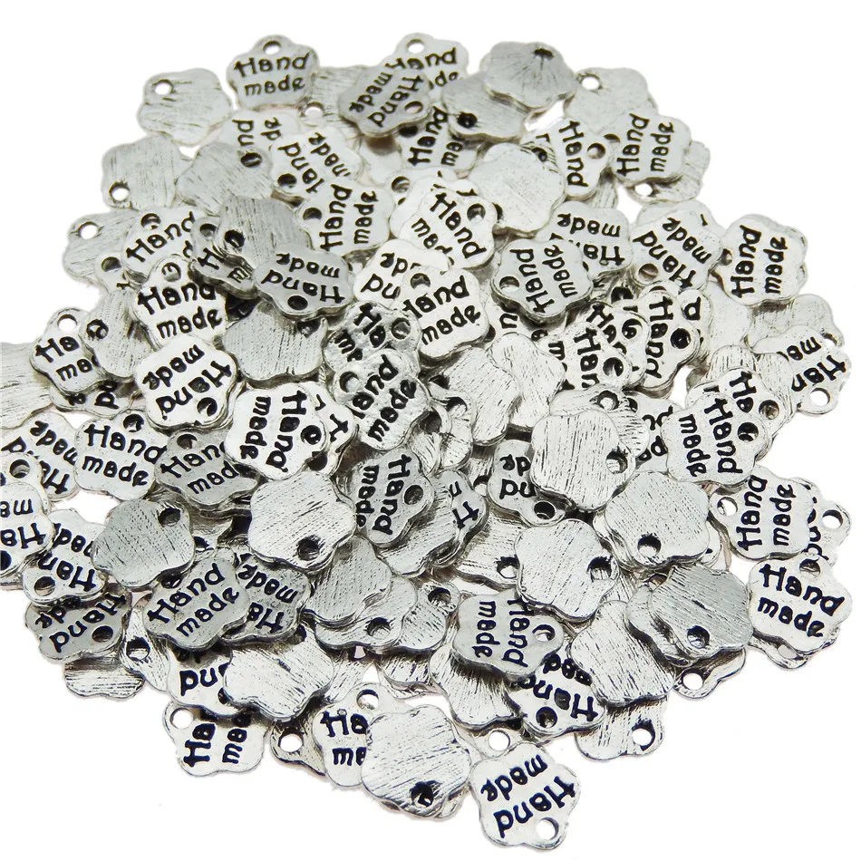 

Классика 100 шт./лот модный мини диаметр 7 мм античный посеребренный талисман с буквами маленькая бирка любовь подвески для самостоятельного ...