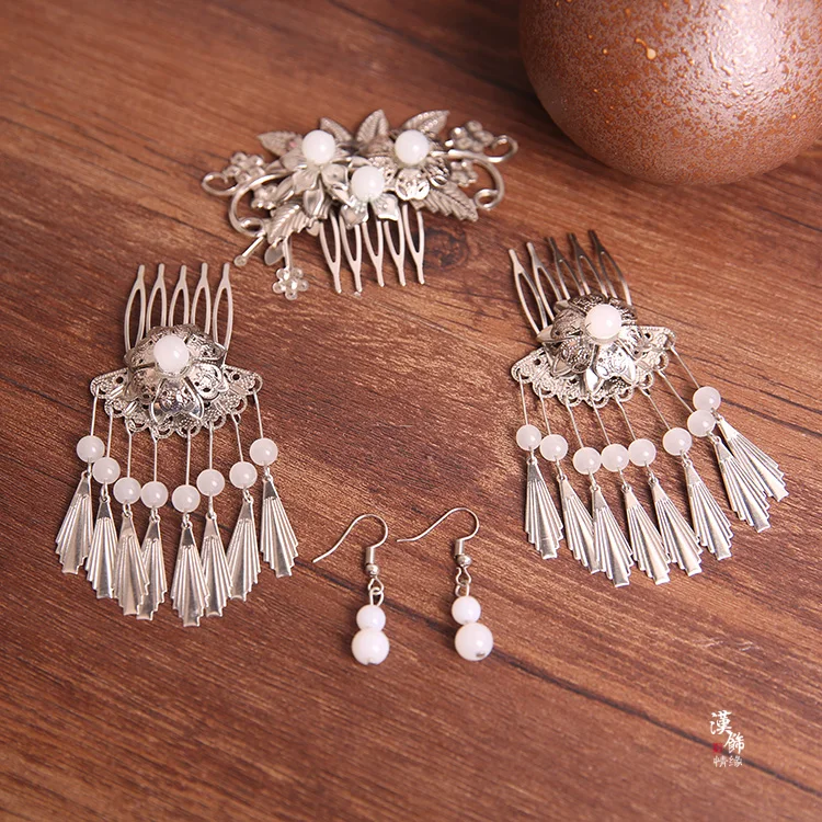 

Classical Han clothing hair decoration retro antique tiara saffron flowers sylgubone combing su dance performance aces