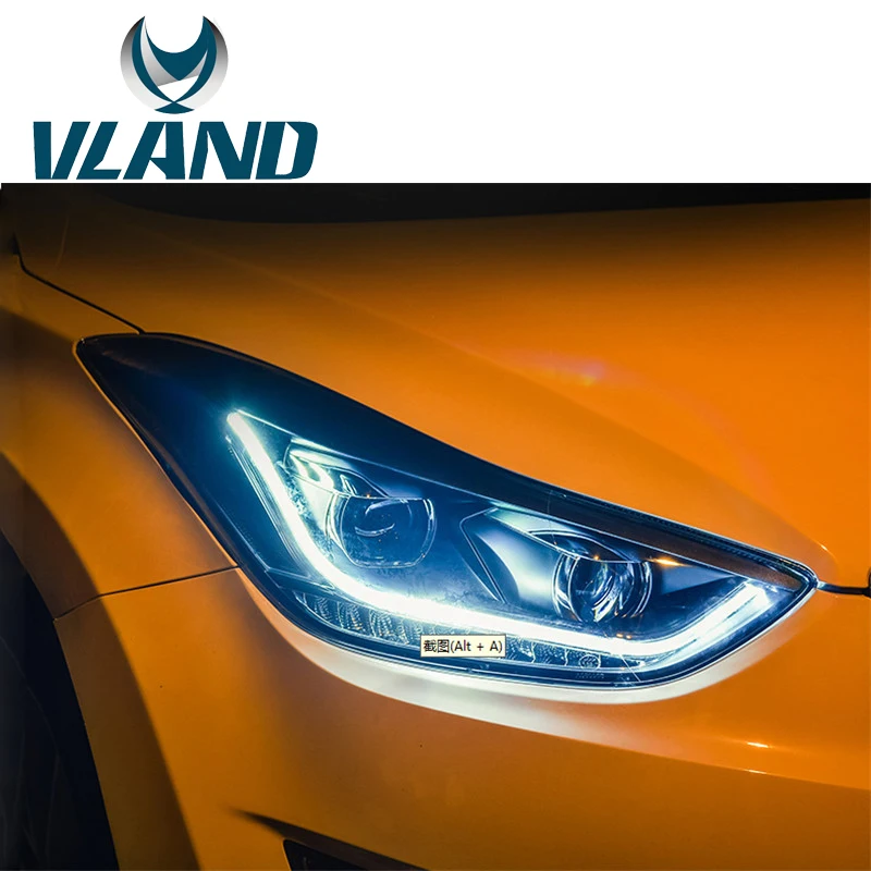 VLAND завод для автомобильных головных ламп Elantra светодиодный светильник с DRL 2011 2012