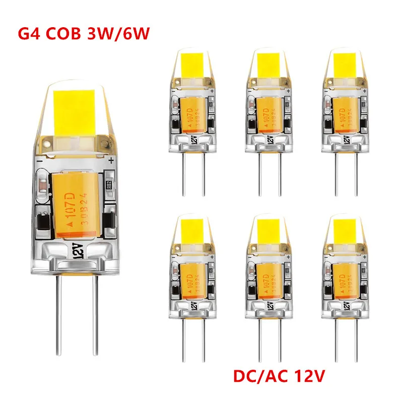 

new High quality AC/DC 12V G4 LED 3W 6W NEW COB Corn Light SMD bulb Super bright Replace Halogen Lamp Led Light