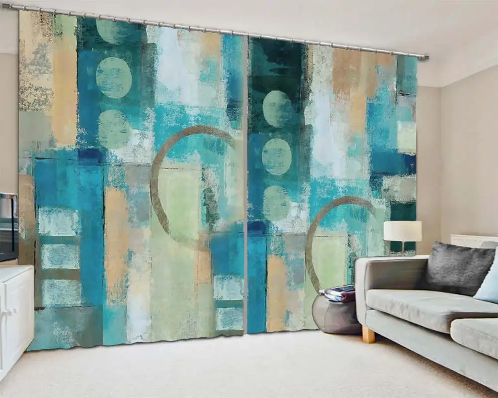 Скандинавский винтажный абстрактный художественный Рисунок 3D шторы для спальни