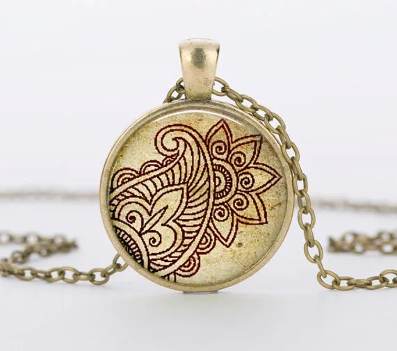 SUTEYI винтажные стеклянные подвески с кабошоном подвеска для йоги татуировка из