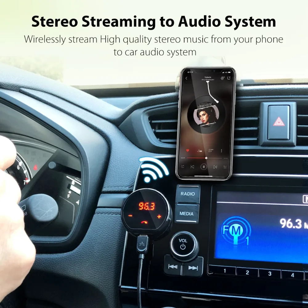 Avantree Bluetooth fm-передатчик V4.1 для автомобиля портативный беспроводной радио адаптер стерео громкой связи bluetooth USB carkit для автомобиля