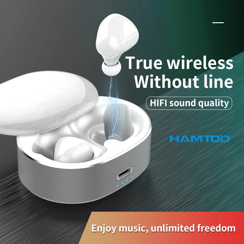 Беспроводная гарнитура HAMTOD T50 HiFi Dual Bluetooth 5 0 Автоматическое Сопряжение стерео 6D