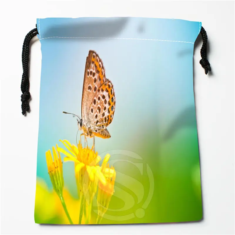 Q-52 New butterfly FLOWER art Custom Logo Printed receive bag Bag Compression Type drawstring bags size 18X22cm Q801!L52 | Дом и сад