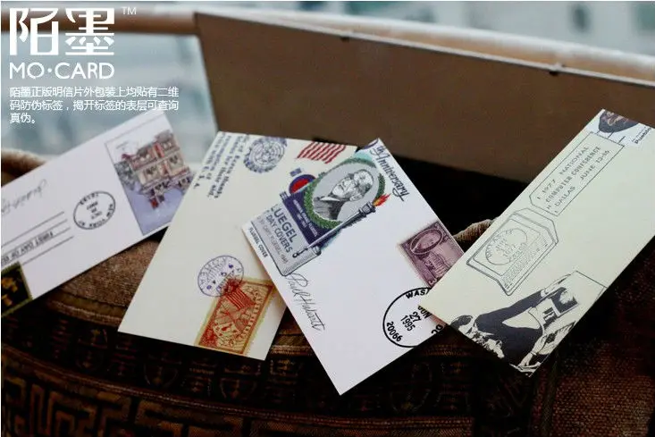 Postmark around the world Antique postcard set/ 30pcs per set Greeting Cards/ gift cards Korean Stationery wholesale |