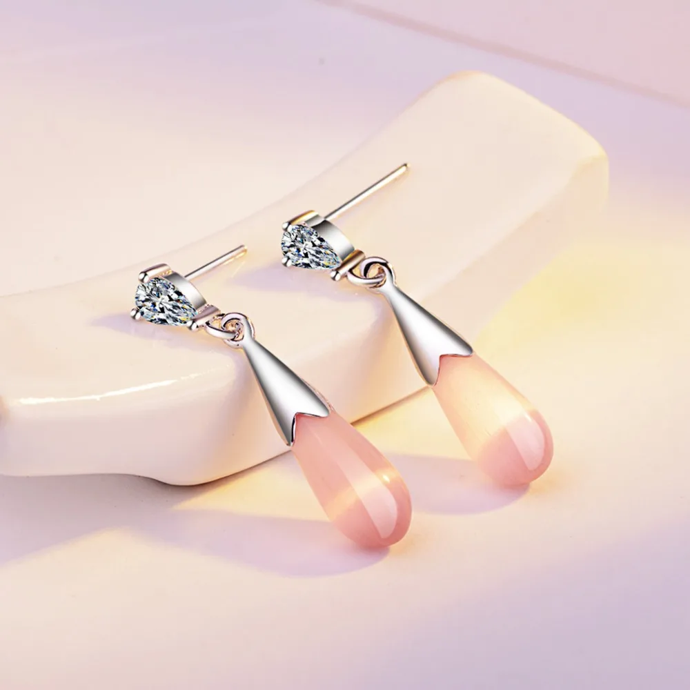 Женские серьги гвоздики Chandler корейские украшения в виде Стразы цвет розовый