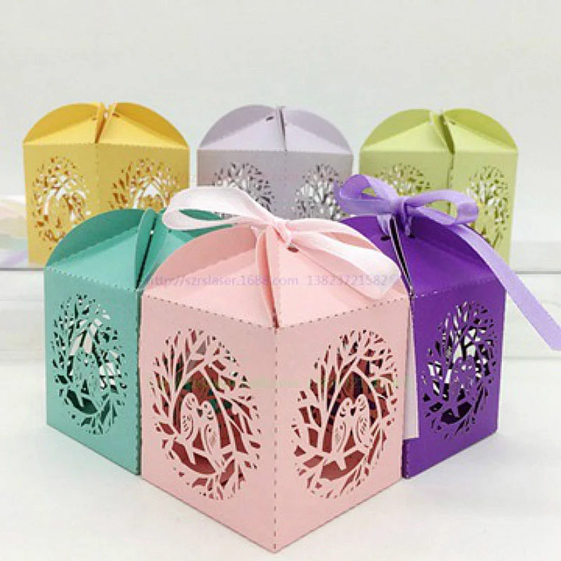 50 шт. коробка для конфет с лентой|box with ribbon|box birthdaybox wedding |