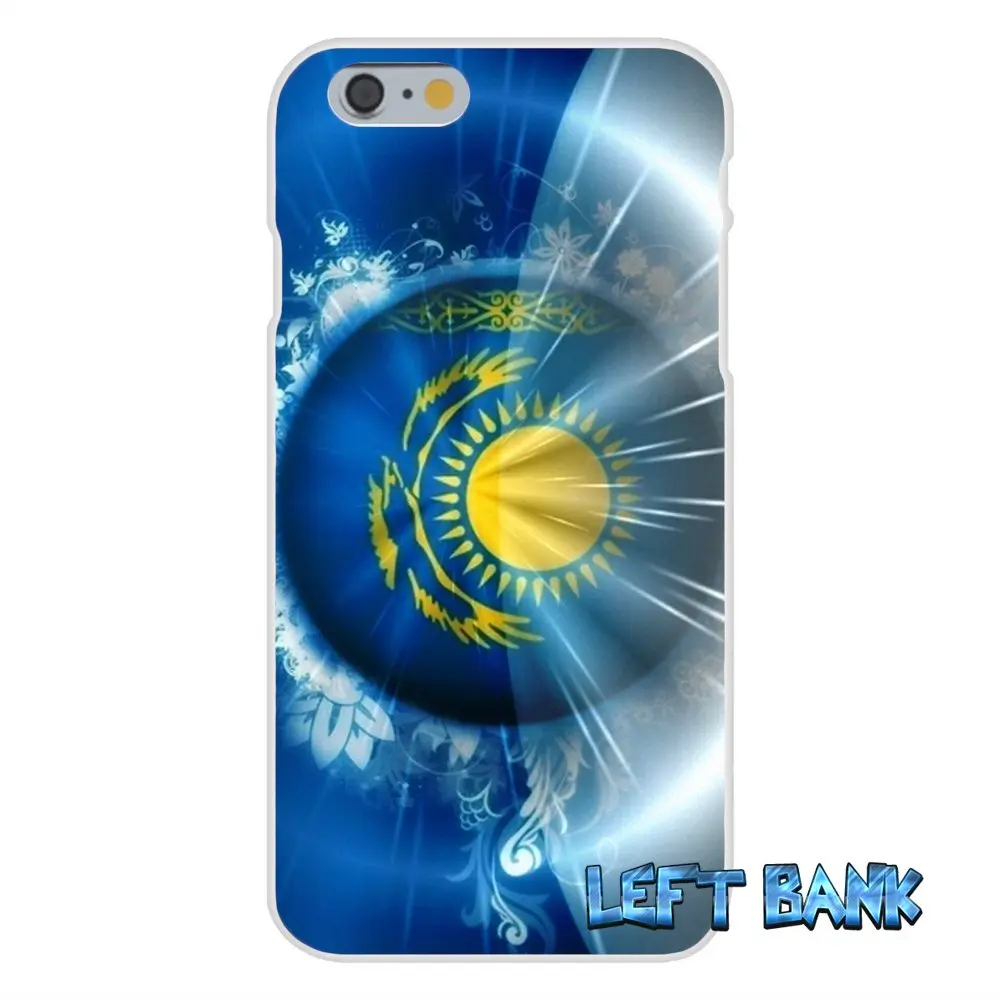 Мягкий силиконовый чехол из ТПУ с флагом Казахстана для iPhone 4 4S 5 5S 5C SE 6 6S 7 Plus|case for