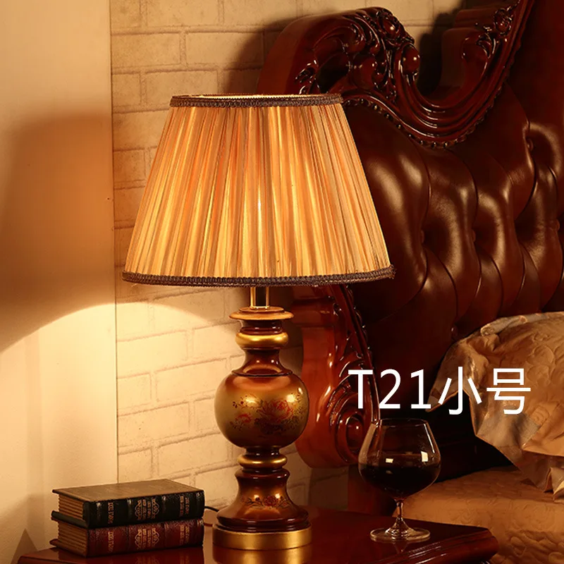 T21 TUDA 30X50 см, американский стиль, резиновая коричневая настольная лампа в форме тыквы, Ретро стиль, Винтажная настольная лампа для спальни, гостиной - Цвет абажура: T21
