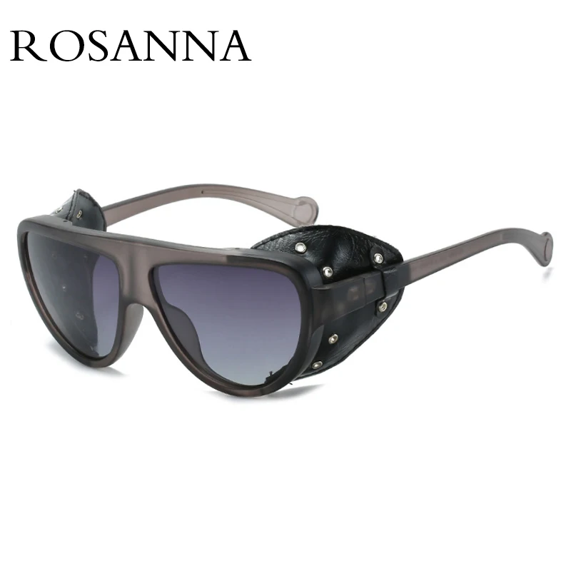 Мужские и женские кожаные поляризационные очки ROSANN солнцезащитные в стиле панк