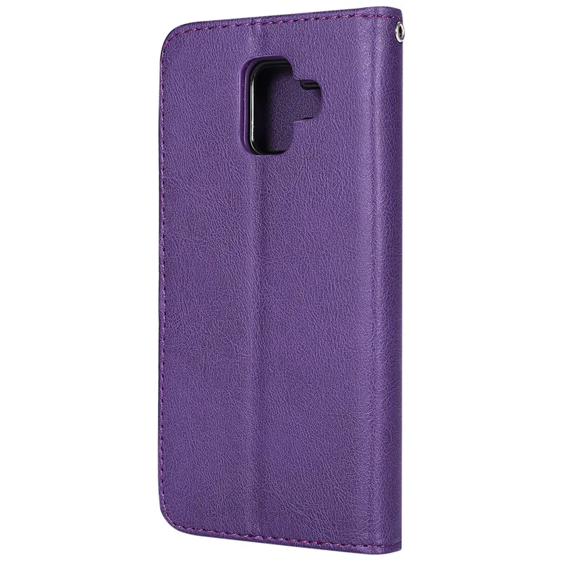 Кожаный чехол для Samsung Galaxy A6 2018 кошелек флип-подставка сильный магнит деловые