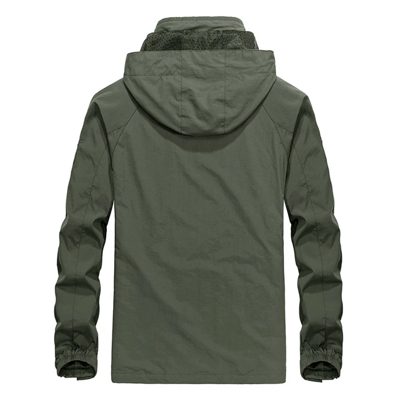 M-5XL, Весенняя тонкая куртка для путешествий, для дождливой погоды, мужская, софтшелл, ветрозащитная, водонепроницаемая, однотонная, военная, куртка-бомбер, горная одежда, зеленая, W36