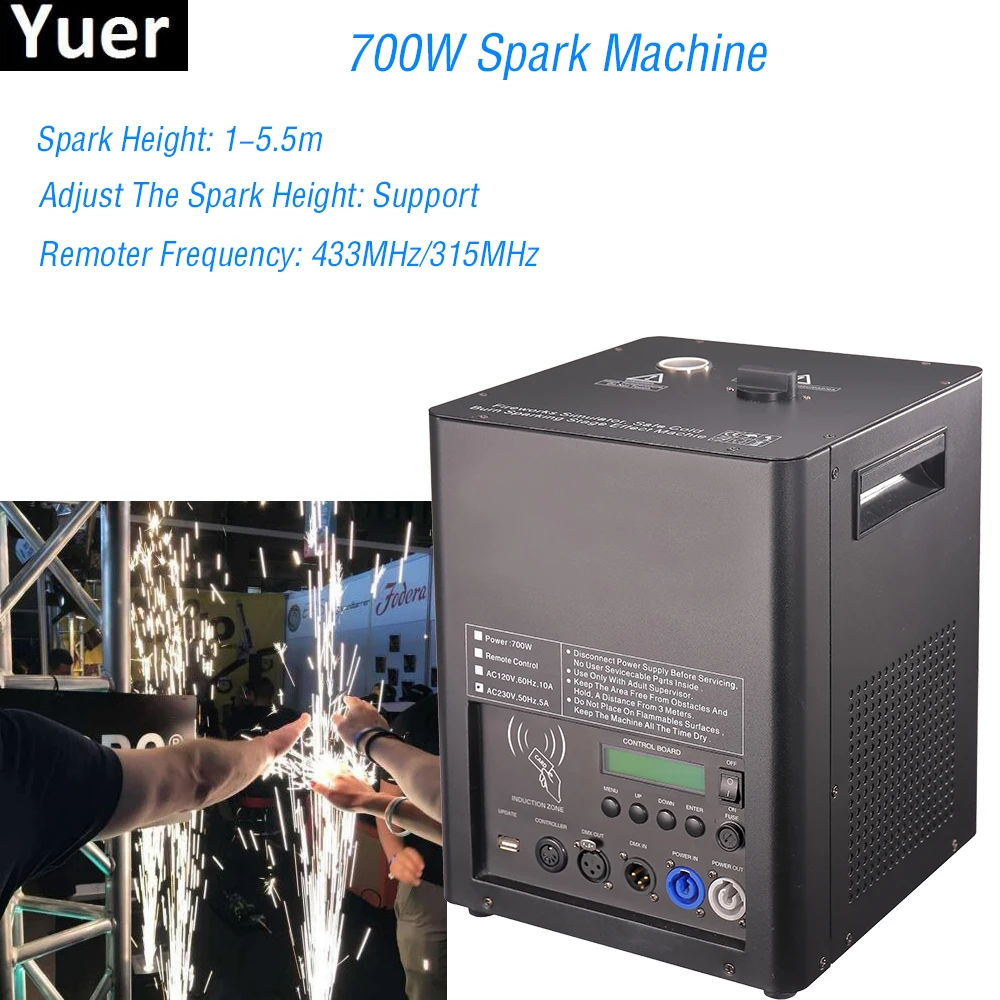 Newest DJ Equipment 700w Cold Spark Firework Fountain Machine Dmx And Remote Control For Wedding And Disco Party Stage Effect