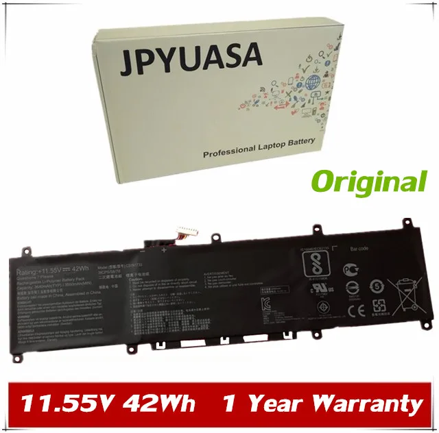 7XINbox 11.55V 42Wh Original C31N1733 Laptop Battery For Asus Zenbook C31N1733 Tablet 7XINbox 11.55V 42Wh Original C31N1733 Laptop Battery For Asus Zenbook C31N1733 Tablet