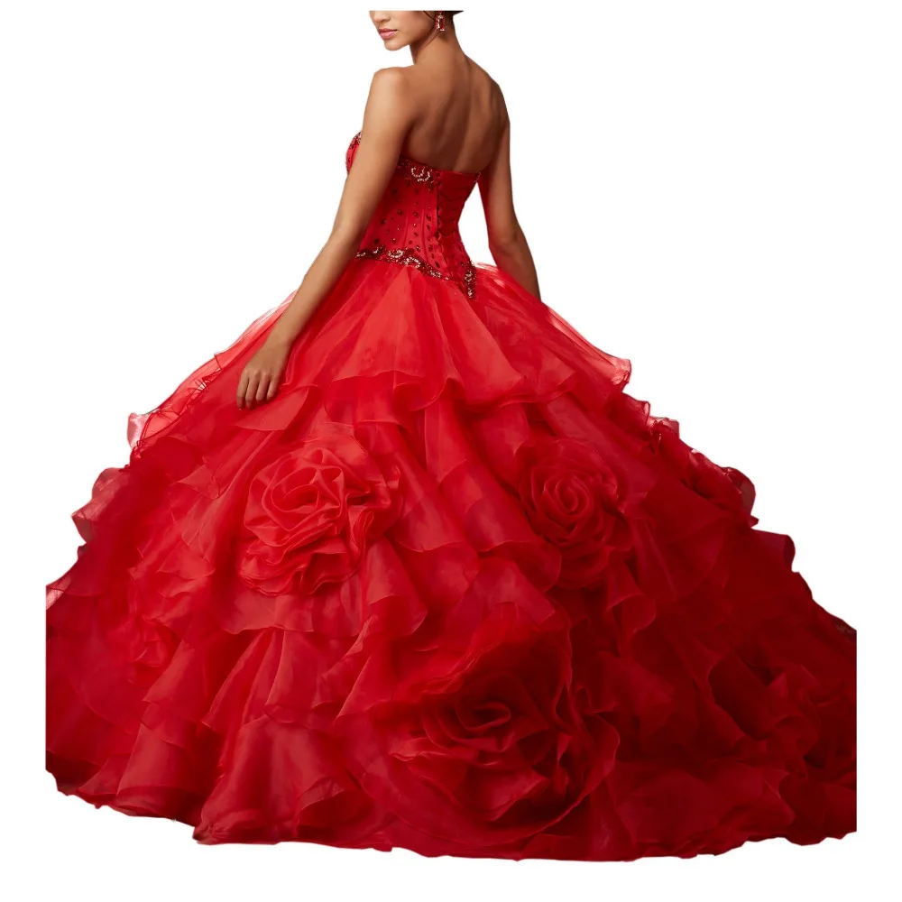 Royal Blue Quinceanera Dresses 2017 Handmade Flowers Organza Sweetheart With Jacket Ball gown Sweet Girls Prom pageant Dress | Свадьбы и