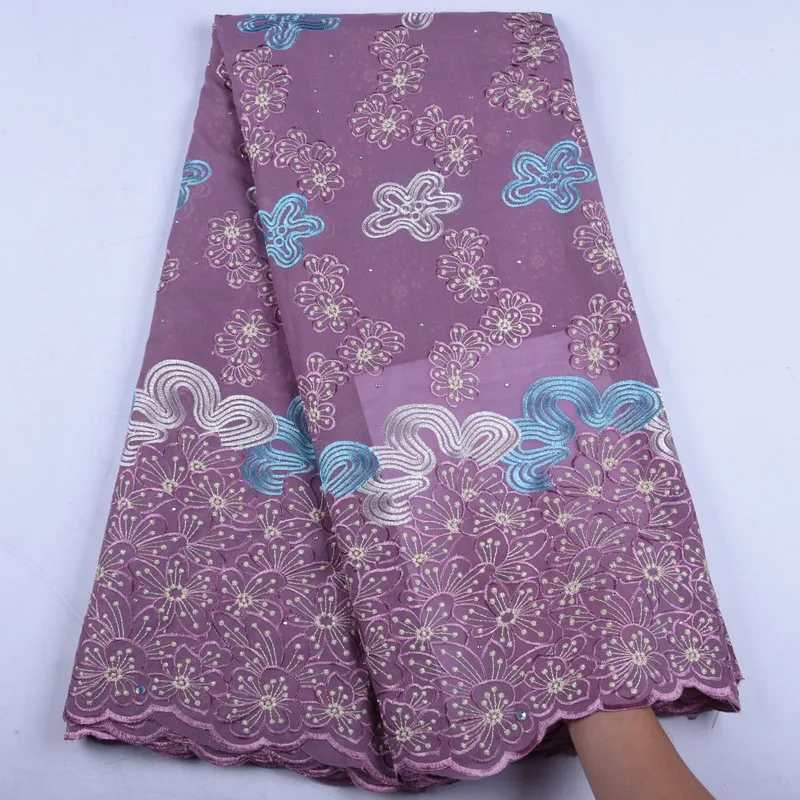 Высококачественная нигерийская кружевная ткань синяя швейцарская хлопковая