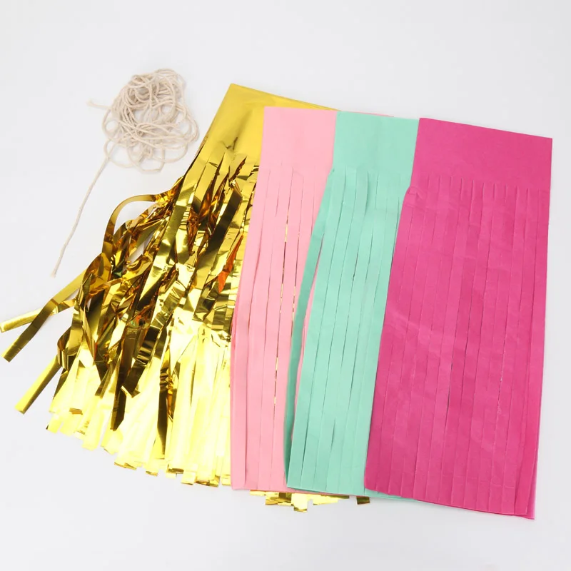 Tissue Paper Tassel Garland Bunting Wedding Decoration Banner Bridal Baby Shower first birthday tropical theme party favor | Дом и сад