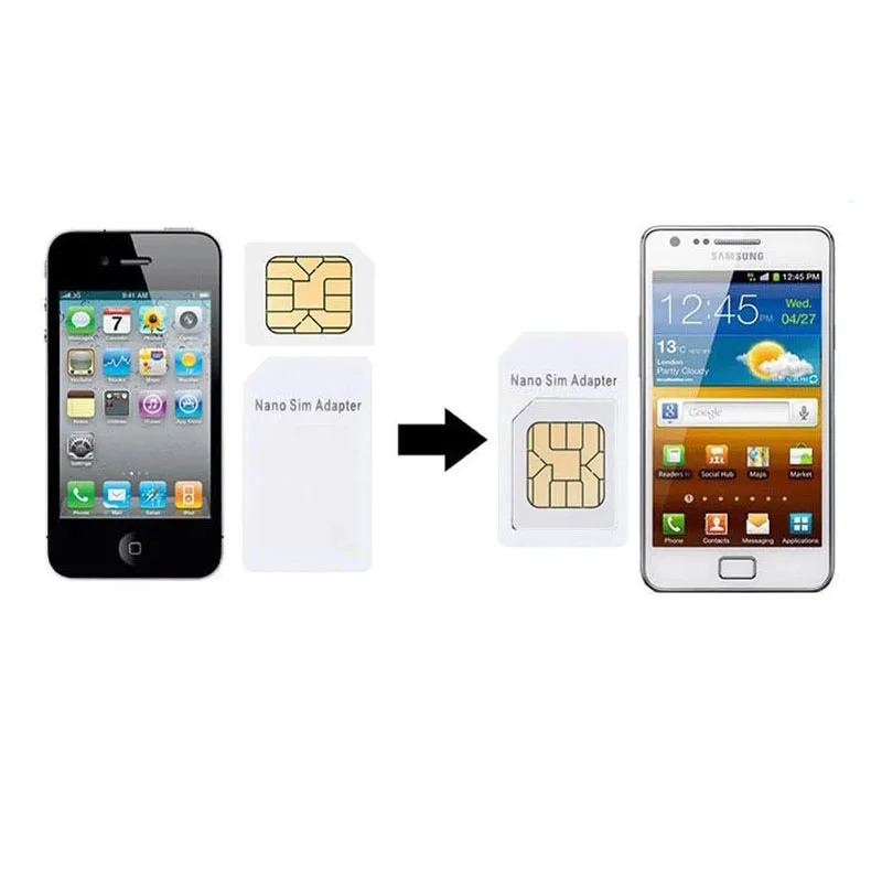 2pcs 4 in1 SIM Card Adapter For iPhone 5 nano sim adapter set Full card for phone Droshipping |