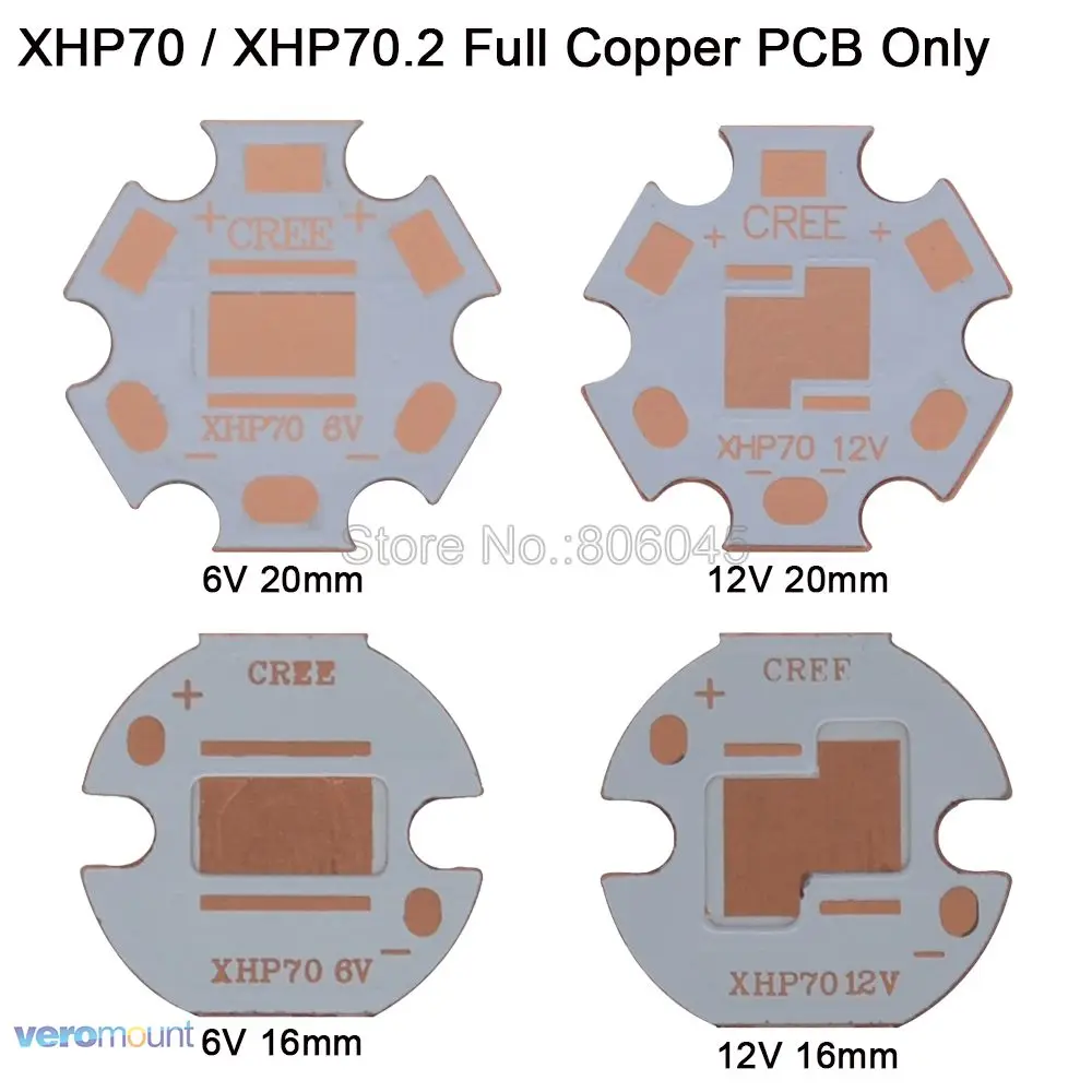 20 шт./лот! Светодиодный теплоотвод для печатной платы Cree XHP70 или XHP70.2 медный