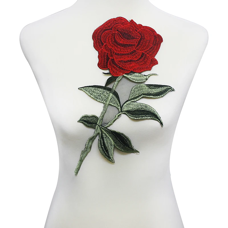 

Красная роза, кружевная вышивка, аппликация, кружевная ткань с узором, скрапбукинг, пришивная Одежда Аксессуары для шитья, 5 шт.