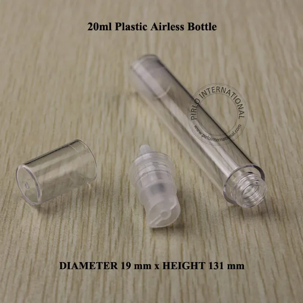 20ml PS Airless Cream Lotion Pump Spray Bottle Cream Container Split Charging Bottles Cosmtic Packaging Plastic Bottle 100pcs