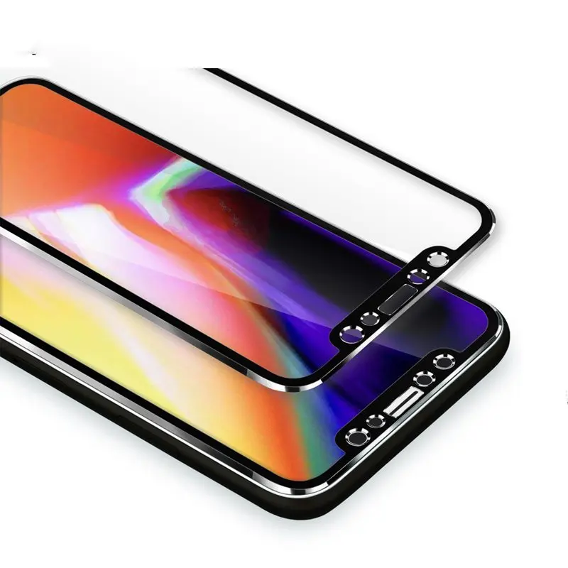 Закаленное стекло для iphone 6 7 8 Plus 5 5S SE полная защита экрана 3D алюминиевый сплав X XS