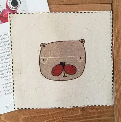 ZENGIA, 15x15 см, геометрический рисунок/панда/медведь, принт с животными, хлопок, лен, ткань для лоскутного шитья, декоративная холщовая ткань для сумок/украшений - Цвет: H69-35