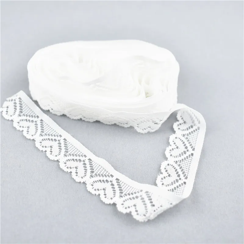 Красивая африканская кружевная ткань 10 ярдов в форме сердца Красная лента с