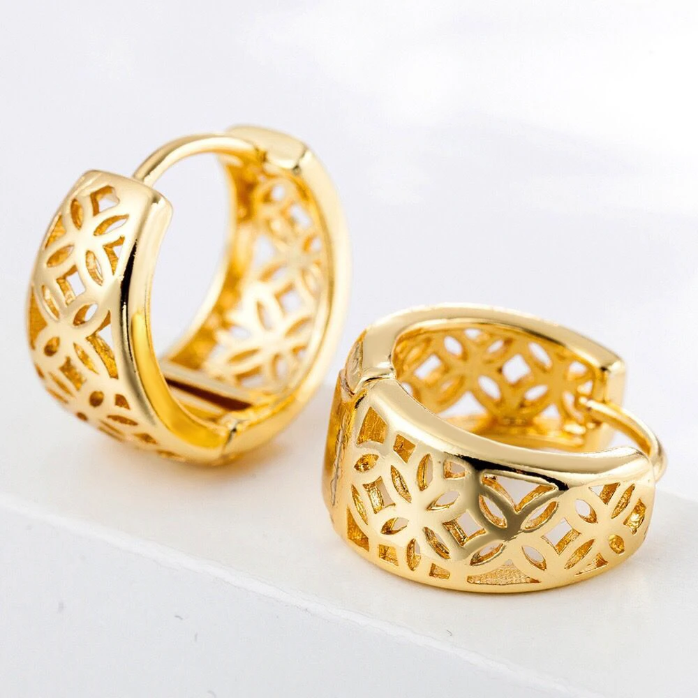 Женские ажурные серьги MxGxFam золотистого цвета 18 K Европейская мода|gold earrings k|earring